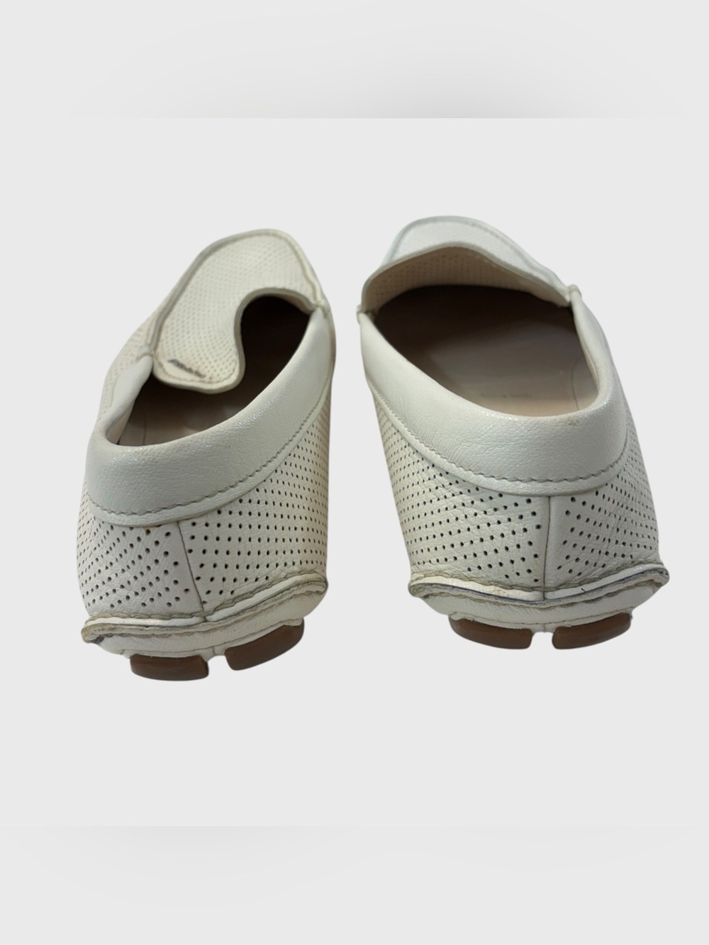 PRADA White Perforated Leather Driving Moccasins Prada Size 7 US Men’s Size 8 - Picture 7 of 13